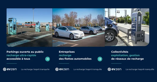 EVzen : installation et exploitation de bornes de recharge pour les parkings ouverts au public, les entreprises, et les collectivités